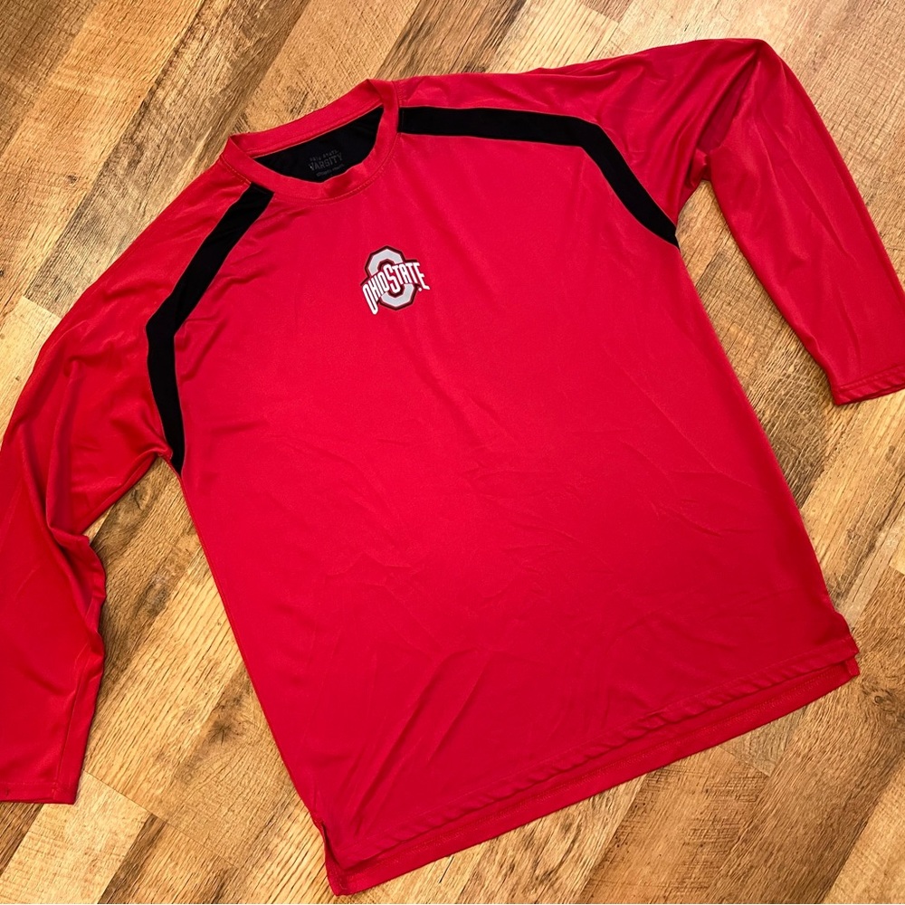 Men’s Large Ohio State Buckeyes Dry Fit Long Sleeve Shirt Red